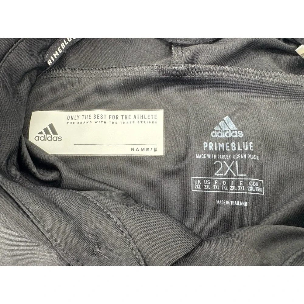 Adidas Prime Blue‎ Golf Polo Men's Size 2XL NCAA Indiana Hoosiers Black Stretch